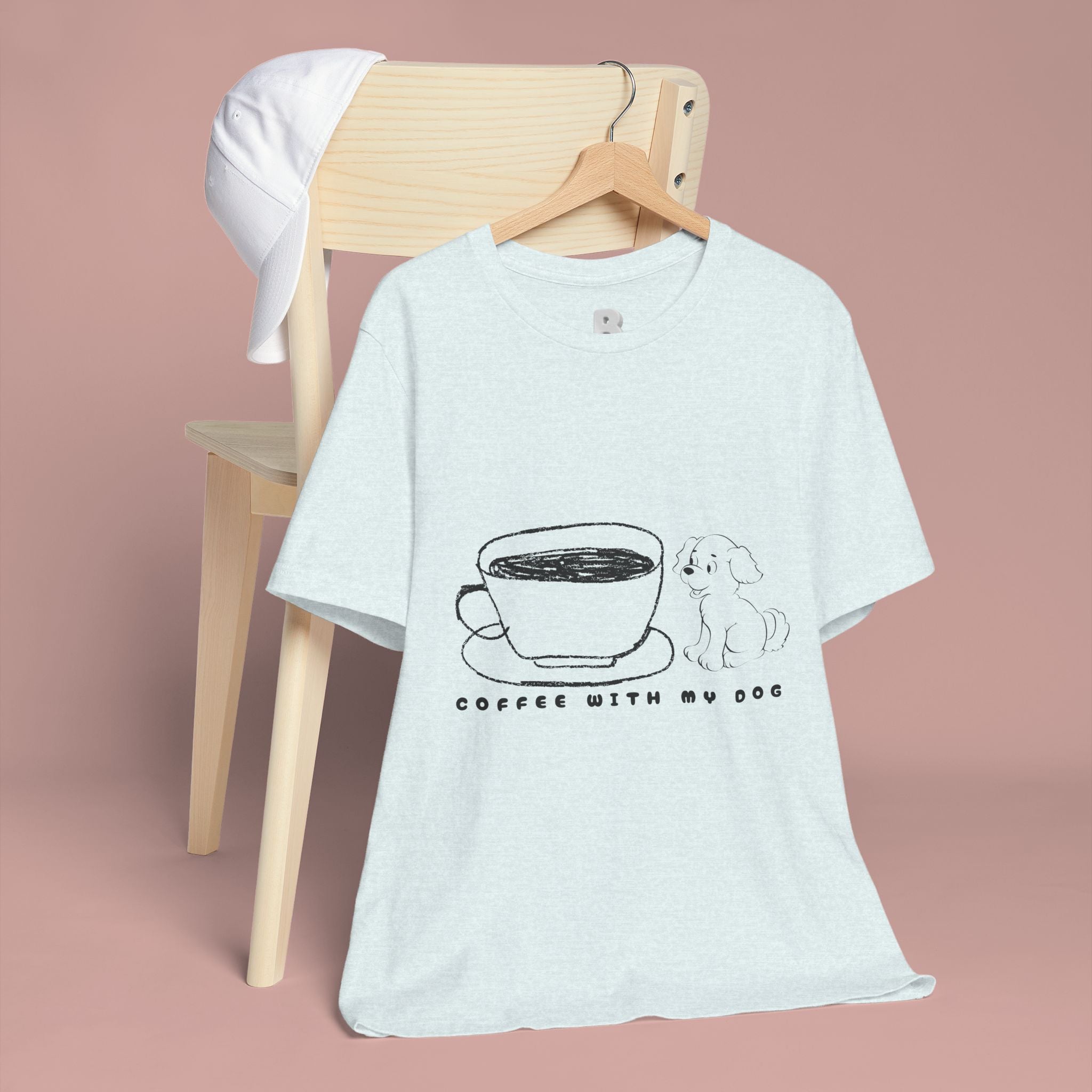 Coffee With My Dog T‑Shirt — Cute Minimalist Dog & Coffee Tee