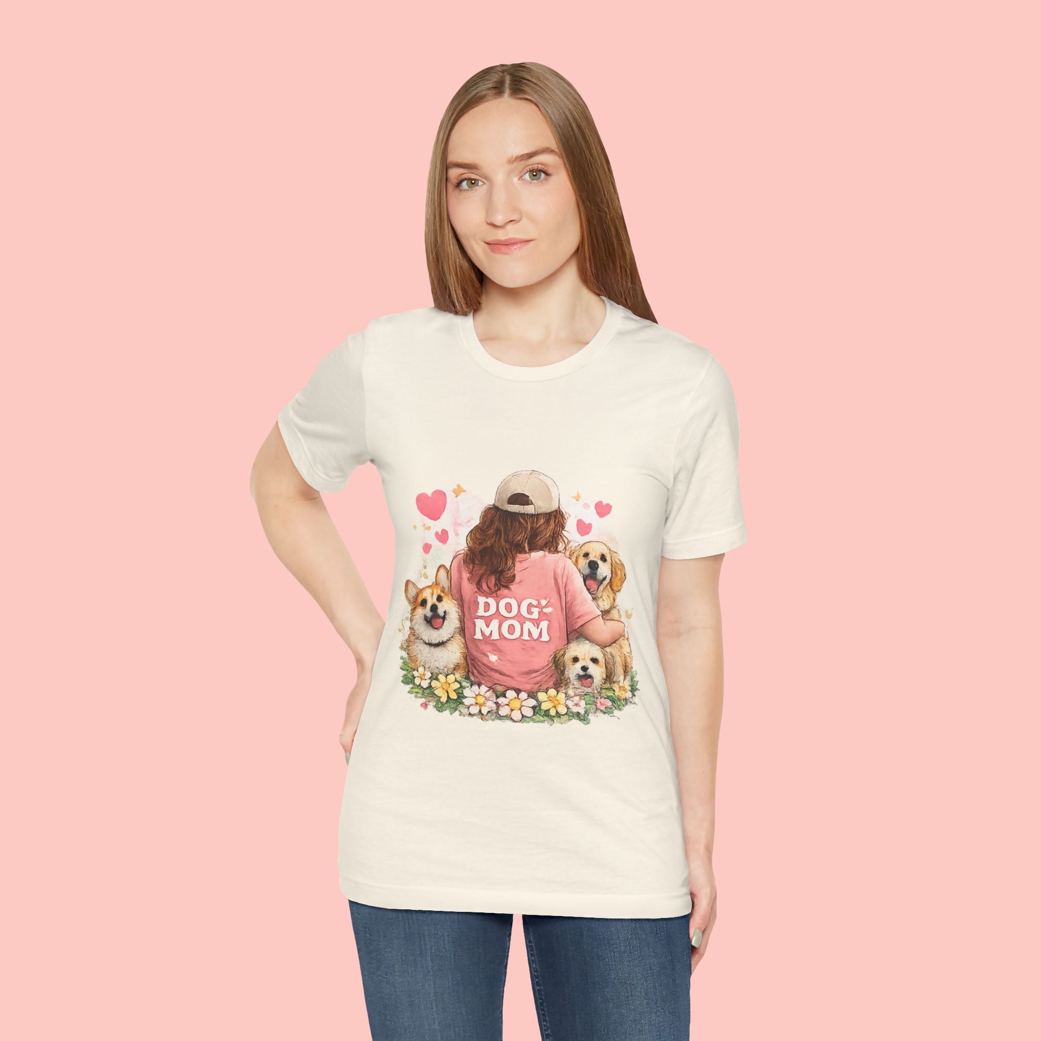 Dog Mom T-Shirt - Cute Woman with Dogs Graphic Tee