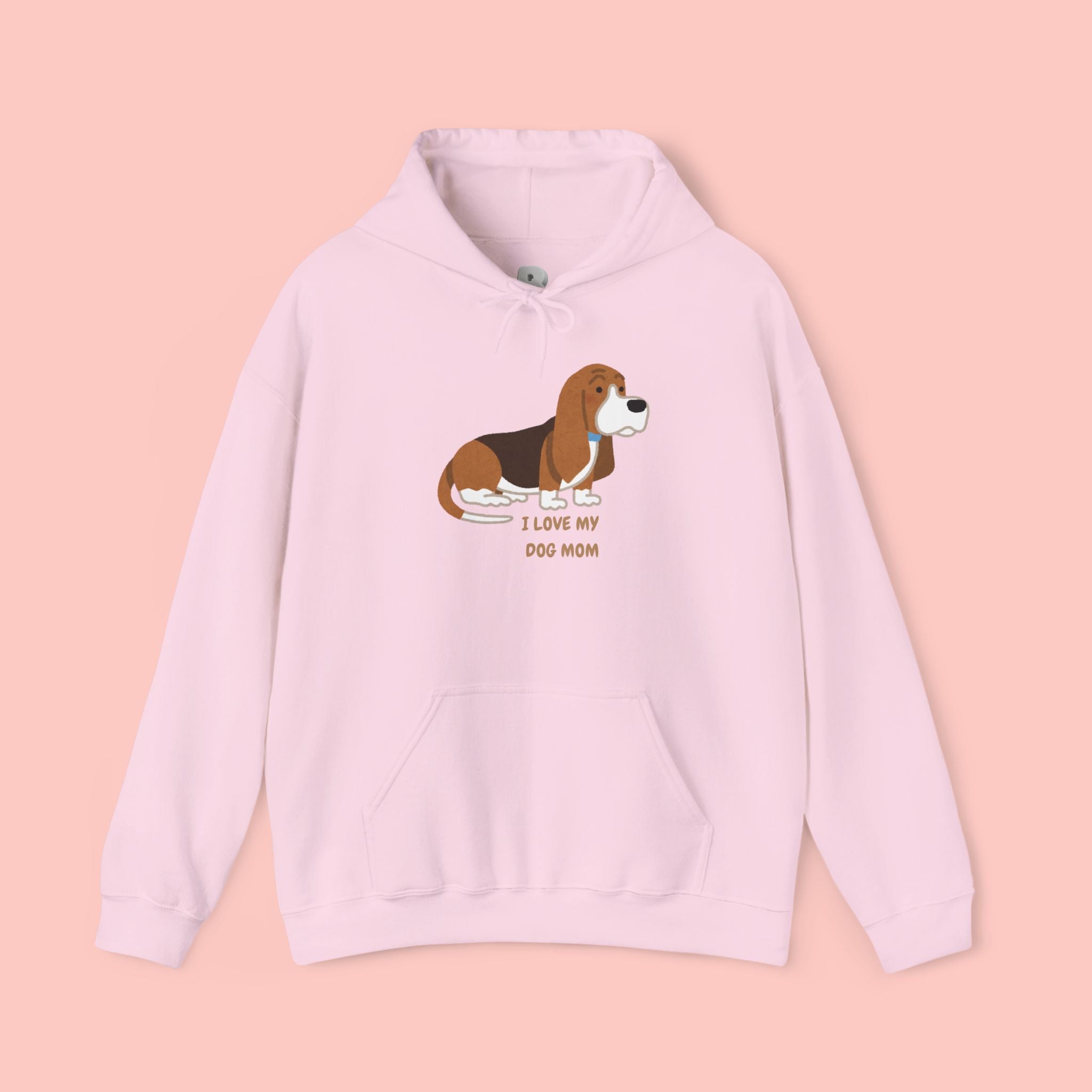 Dog Mom Hoodie — Cute Basset Hound I Love My Dog Mom Sweatshirt