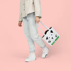 Dog Mom Canvas Tote Bag — Cute Paw Print Dog Face Tote for Pet Lovers