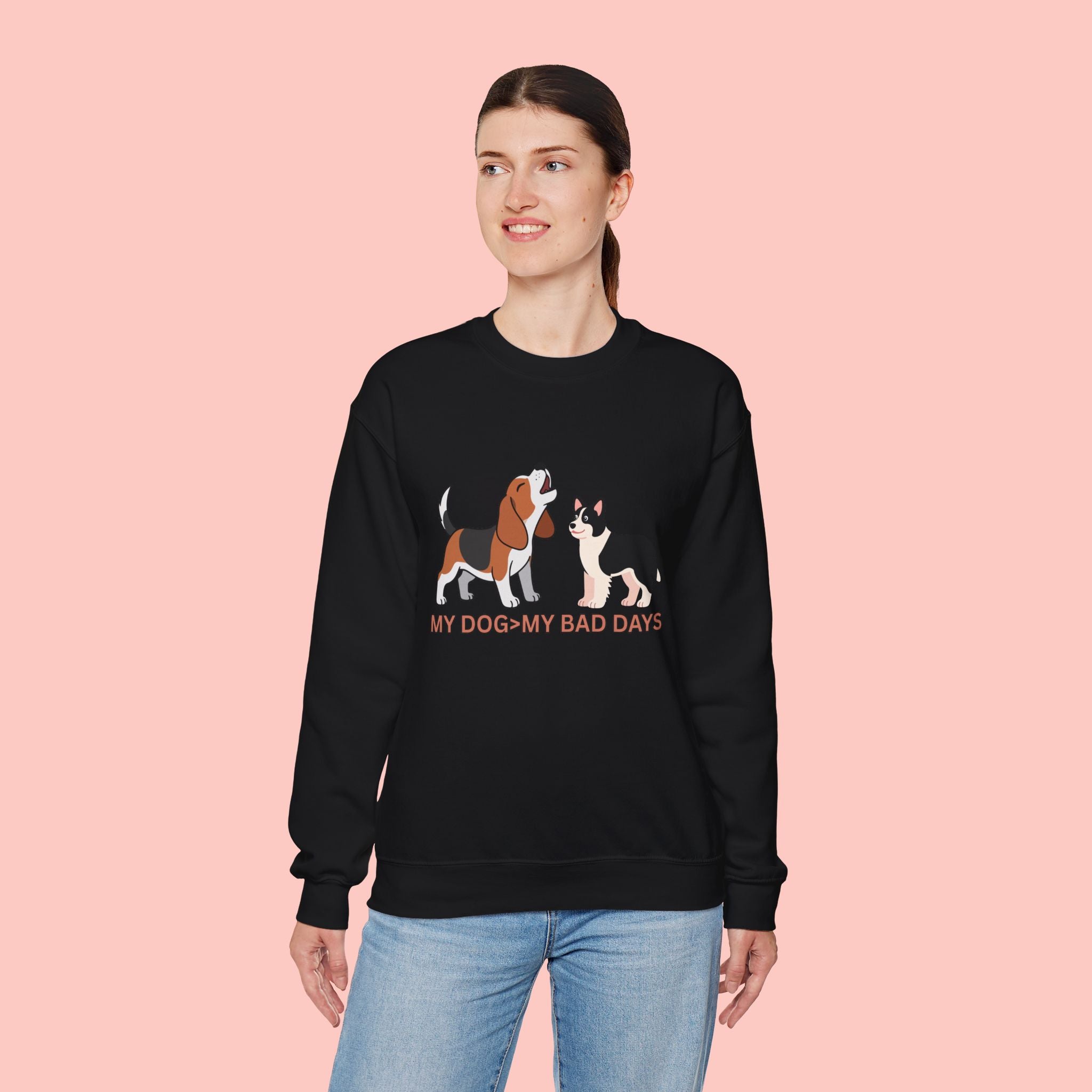 My Dog My Bad Days Sweatshirt – Cute Beagle & Corgi Crewneck for Dog Lovers