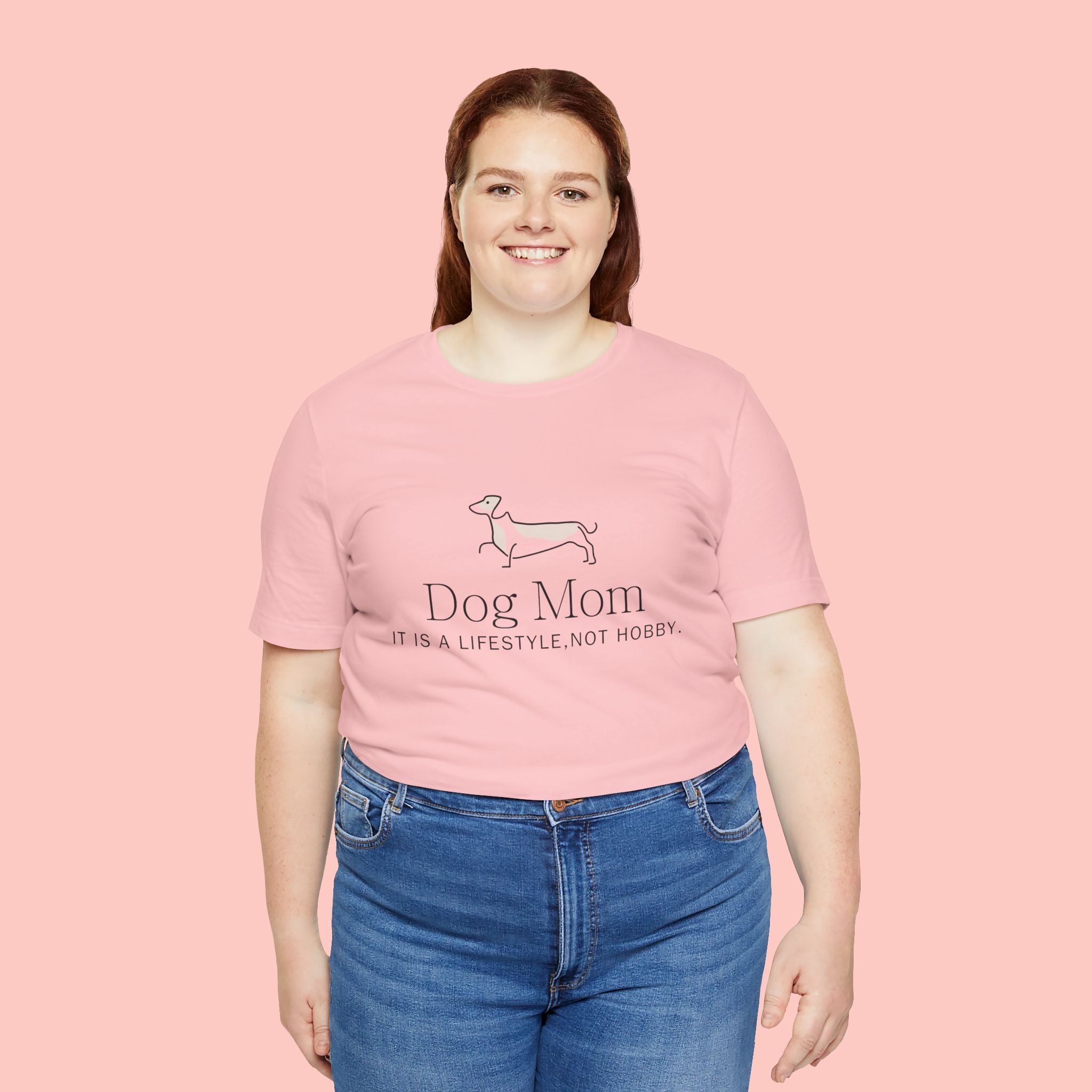 Dog Mom Tee — "Dog Mom: It Is A Lifestyle, Not Hobby" Cute Dachshund Graphic T-Shirt