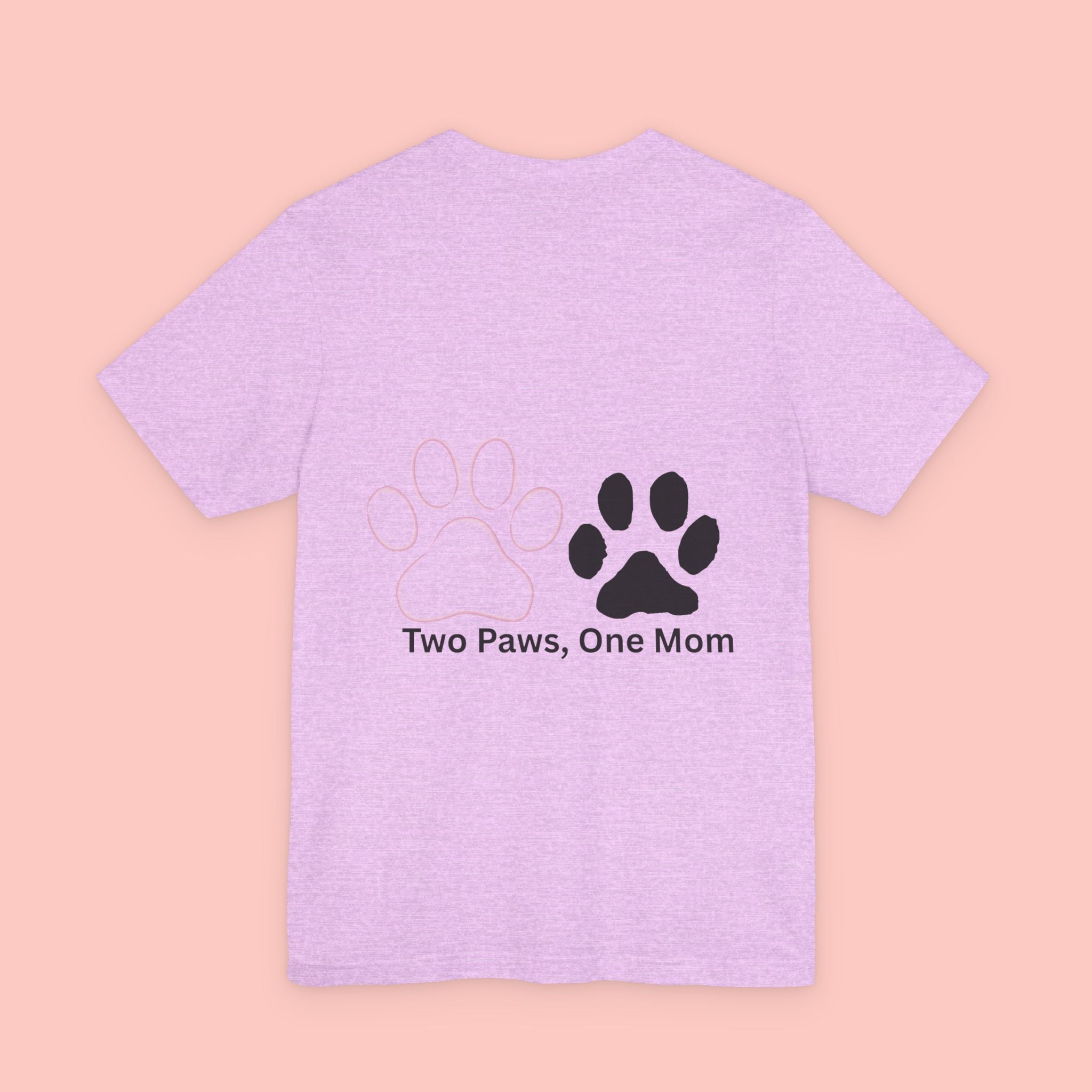 T-Shirt — “Two Paws, One Mom” Paw Print Mom Tee