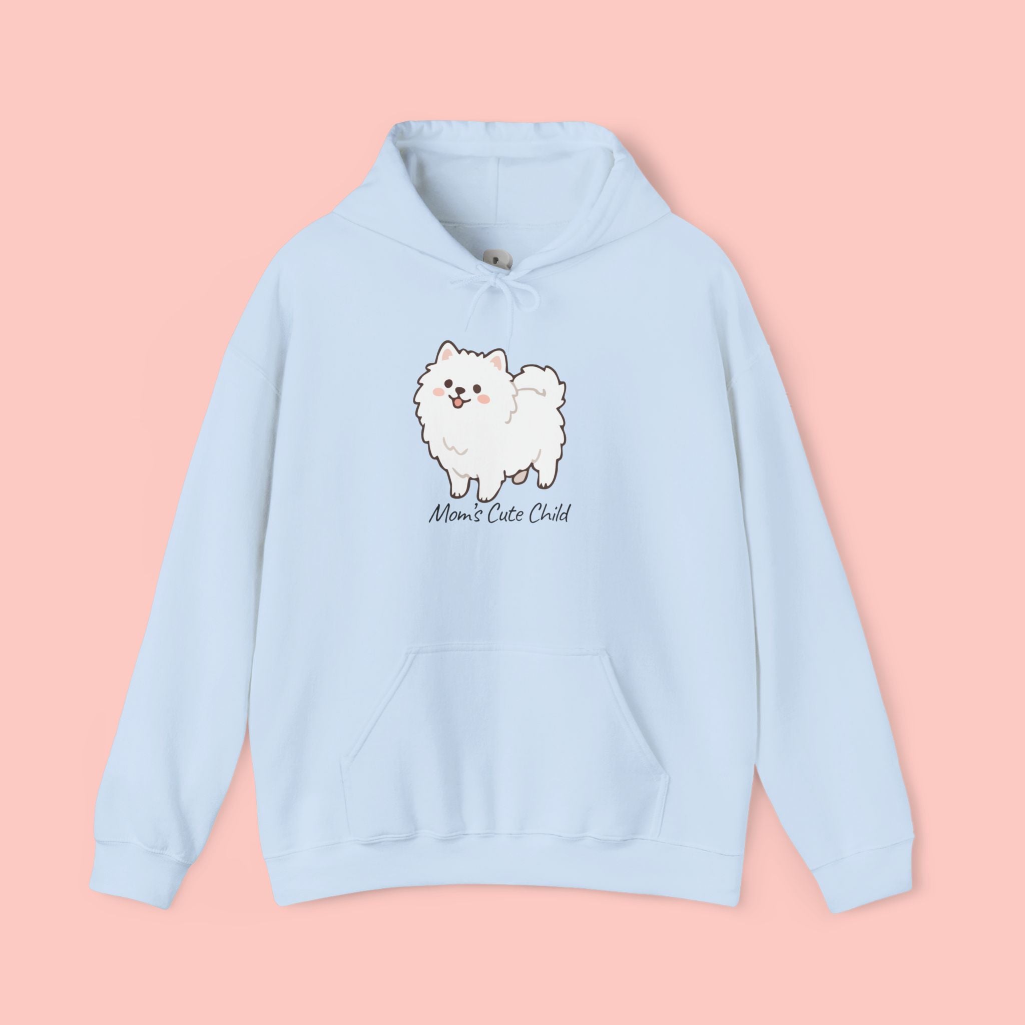 Pomeranian 'Mom's Little Child' Hoodie – Cute White Dog Graphic Pullover