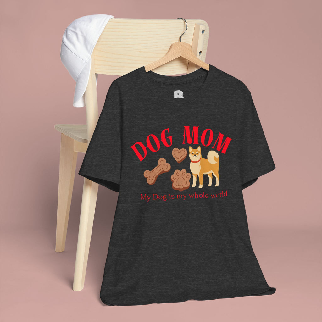 Dog Mom T-Shirt — Cute Shiba & Treats “My Dog Is My Whole World” Tee