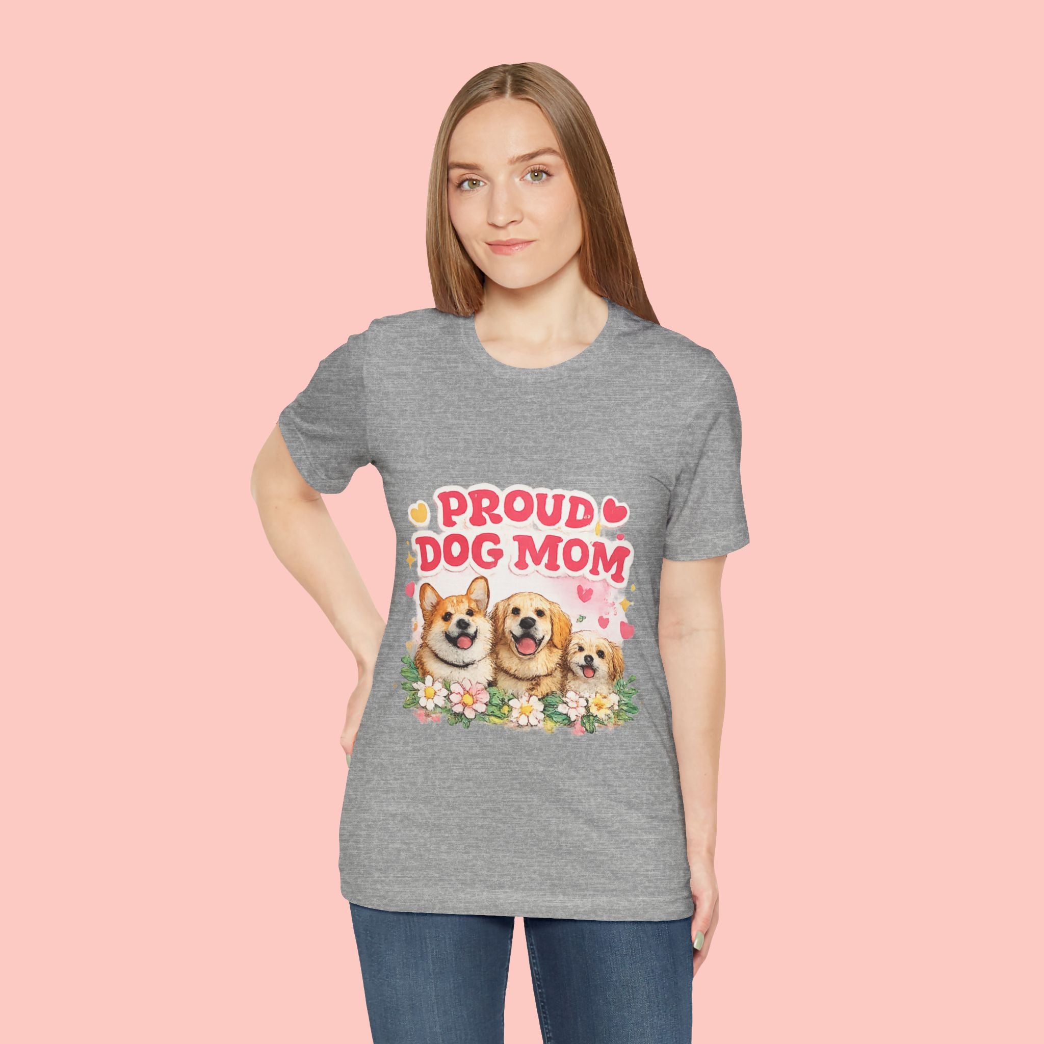 Proud Dog Mom T-Shirt — Cute Corgi & Golden Retriever Floral Tee for Pet Lovers