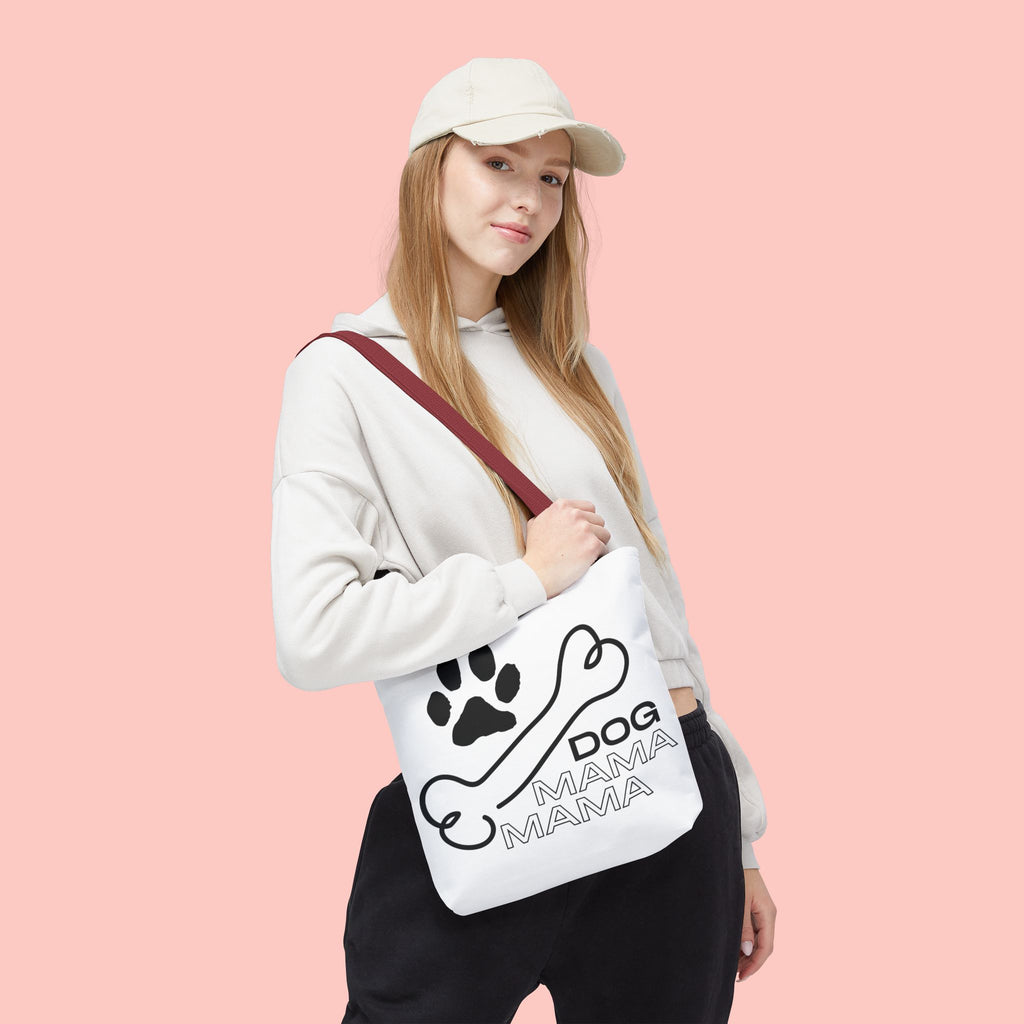 Dog Mama Tote Bag — Paw Print & Bone Graphic Canvas Shopper