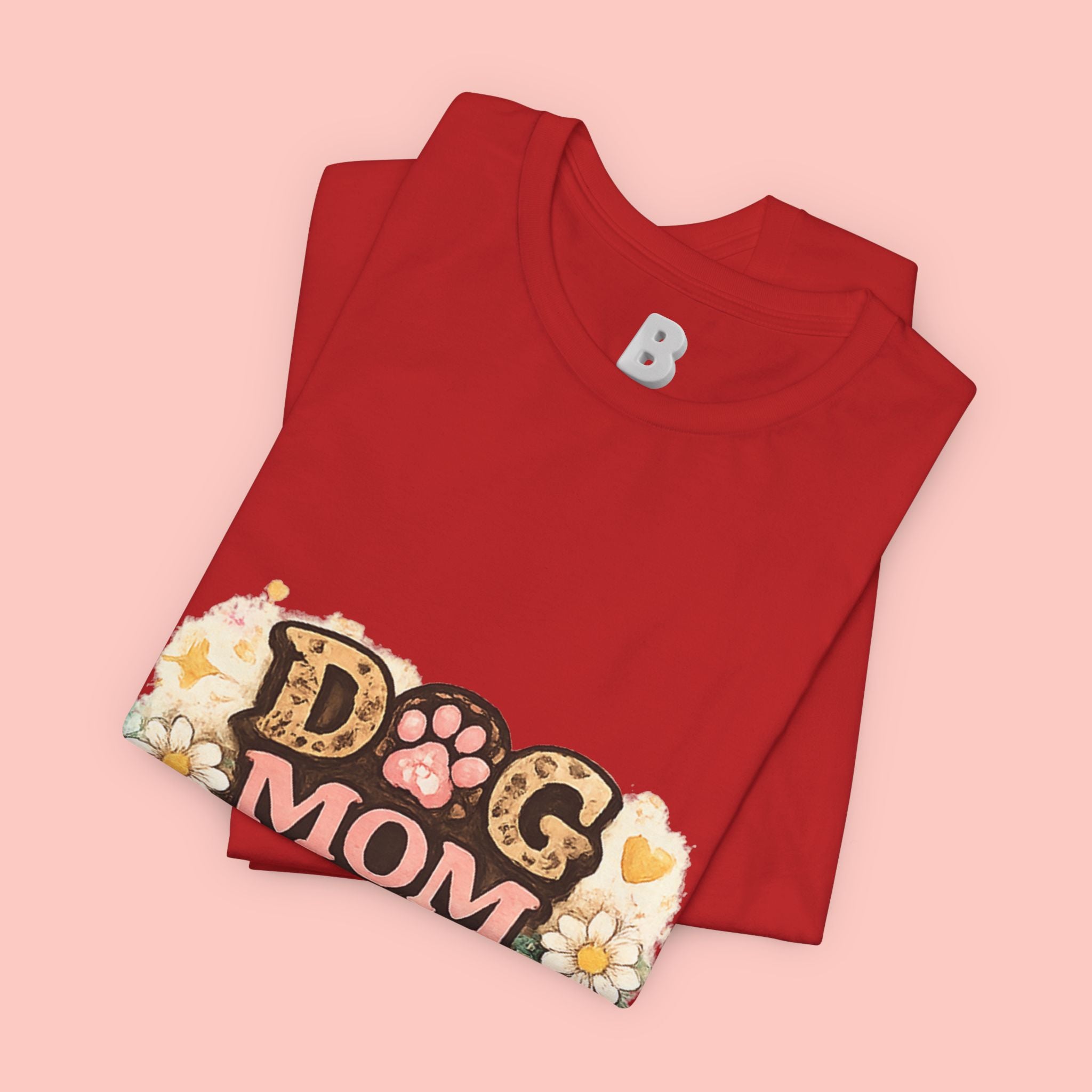 Dog Mom Forever T‑Shirt — Floral Paw Print Tee for Pet Lovers