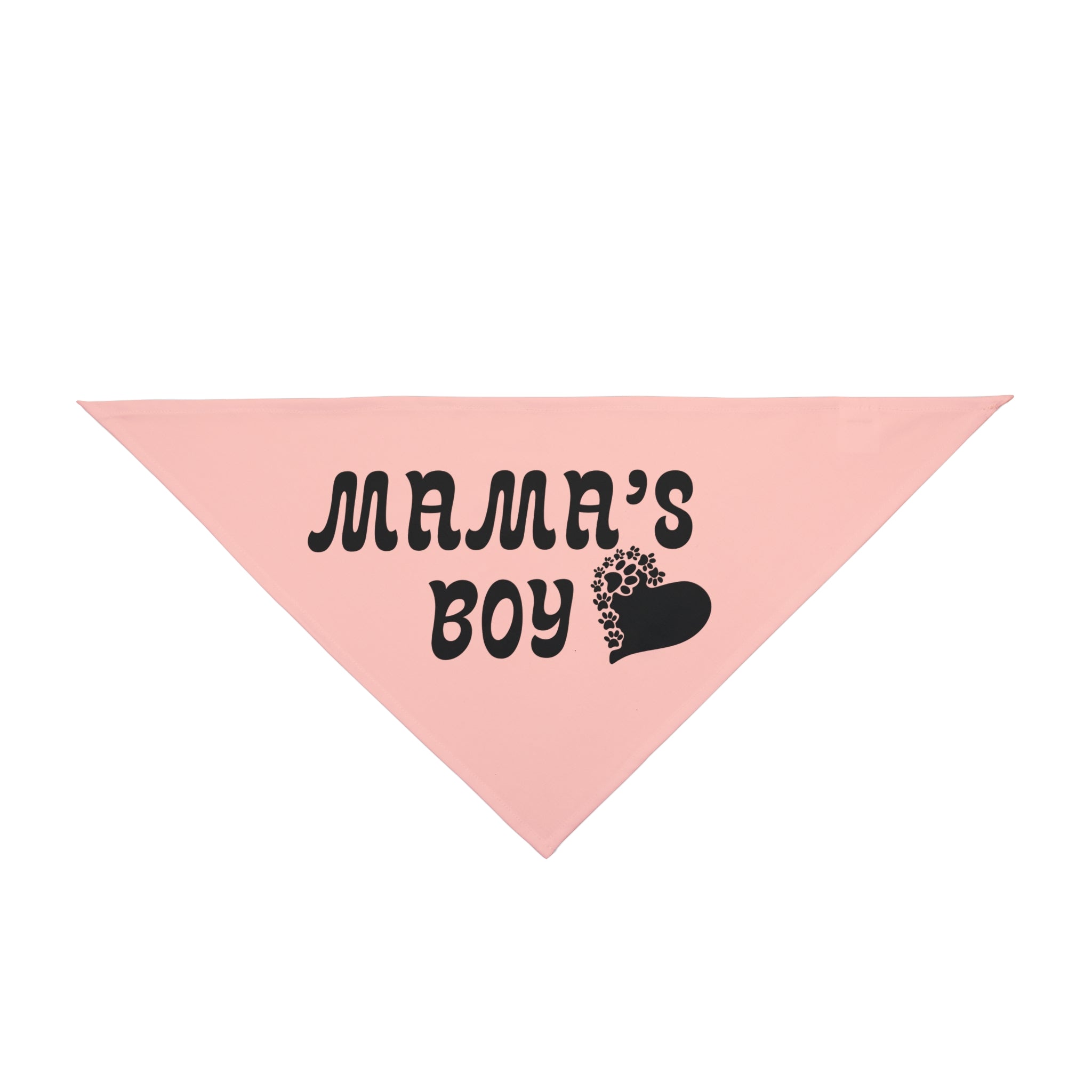 Mama's Boy Pet Bandana – Cute Pink Dog/Cat Bandana with Heart Paw Graphic