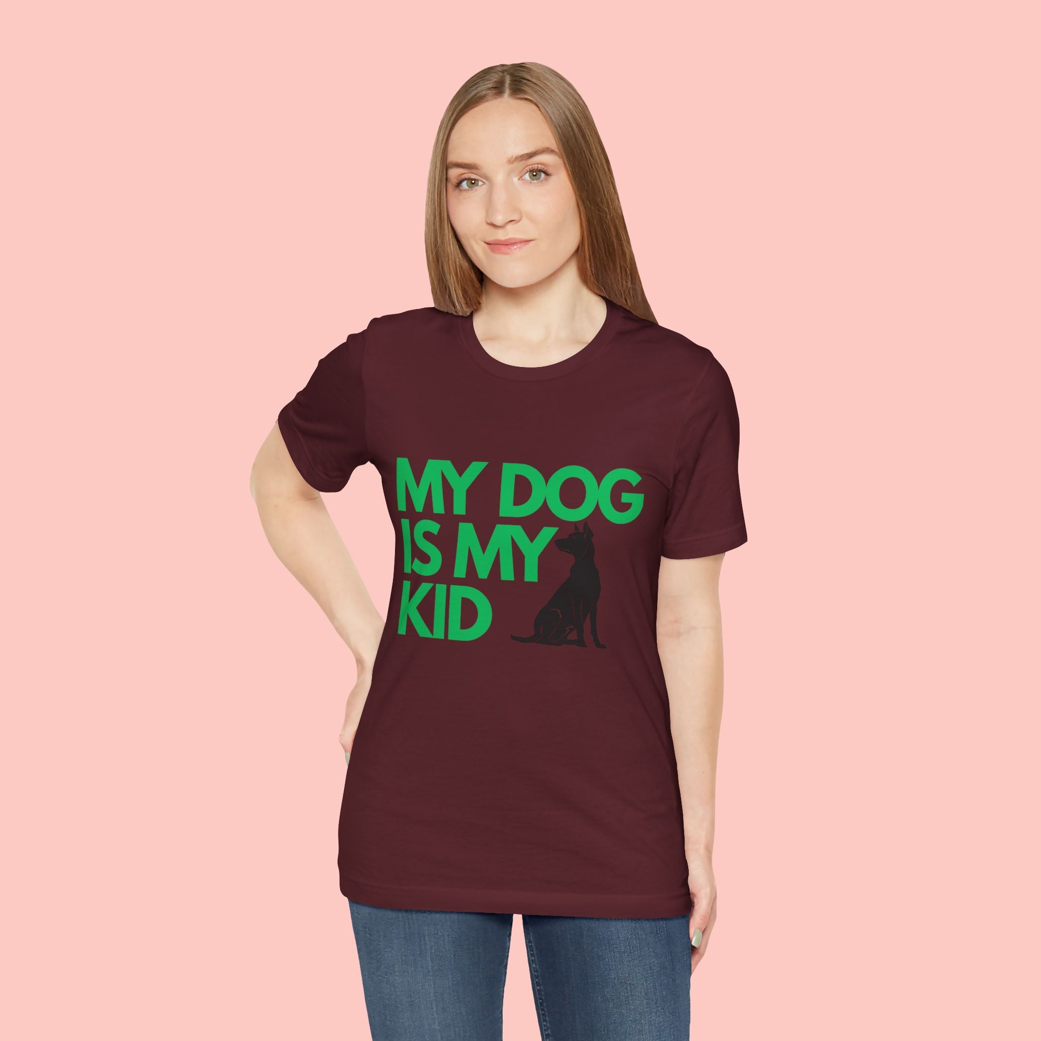 My Dog Is My Kid T-Shirt — Funny Pet Mom/Dad Tee with Sitting Dog Graphic