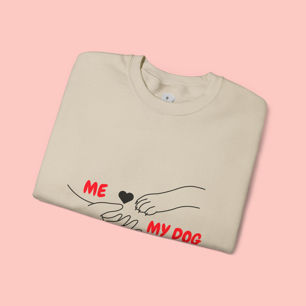 Dog Lover Crewneck Sweatshirt — "Me  My Dog" Minimalist Paw Print Design