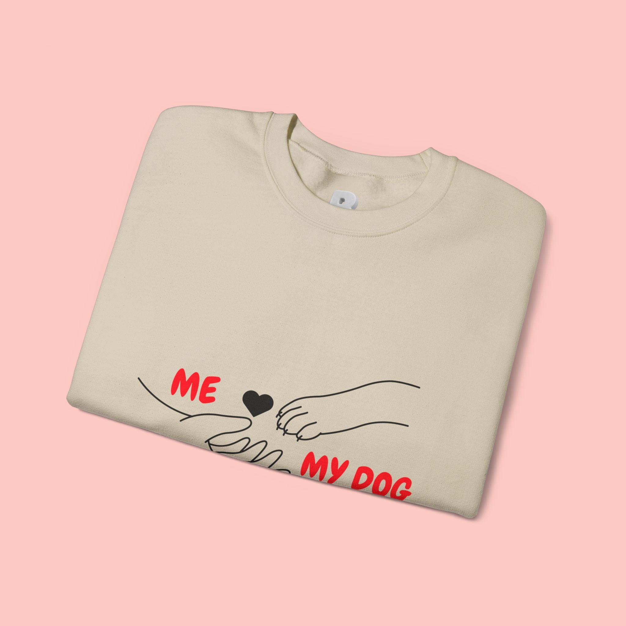 Dog Lover Crewneck Sweatshirt — "Me  My Dog" Minimalist Paw Print Design