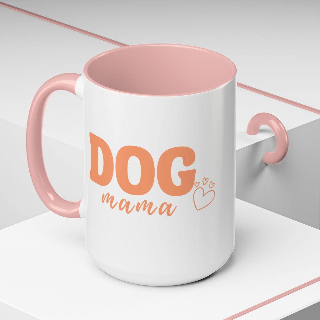Dog Mama Coffee Mug — Cute Heart Accent Ceramic Mug (11/15 oz)