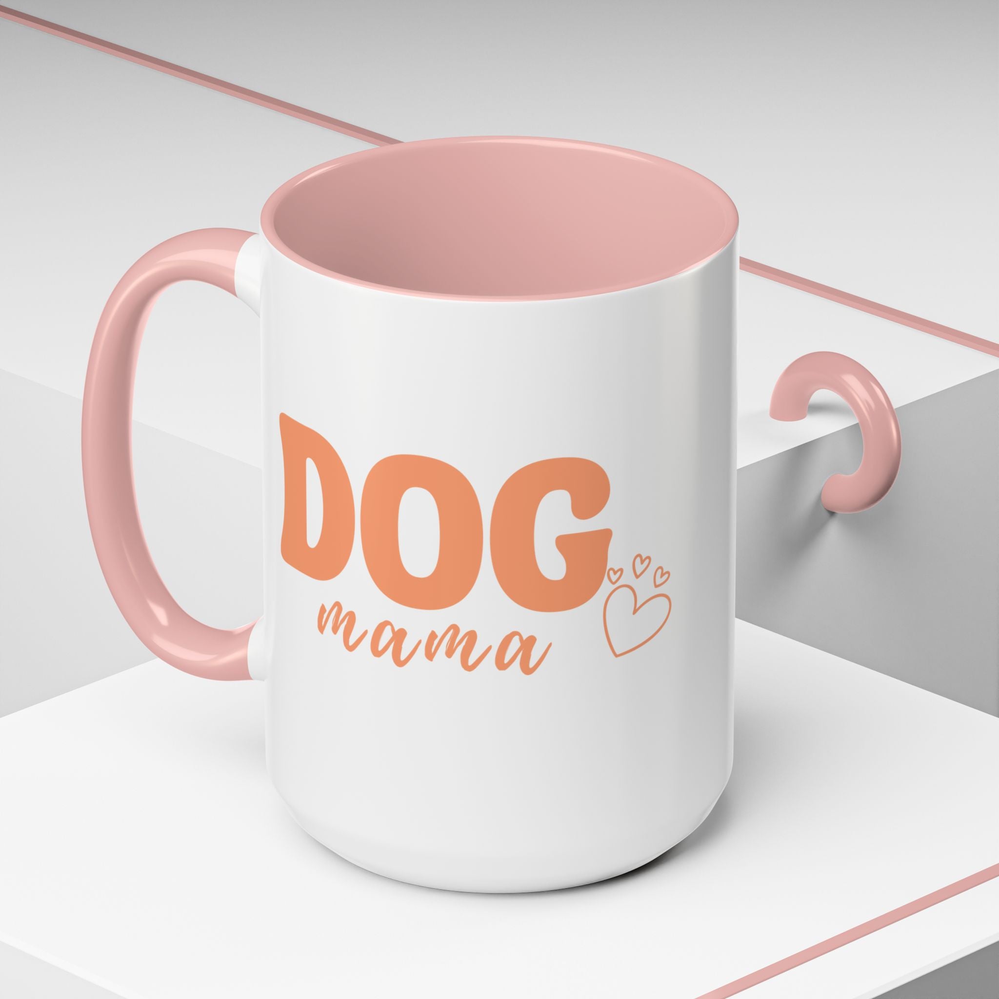 Dog Mama Coffee Mug — Cute Heart Accent Ceramic Mug (11/15 oz)