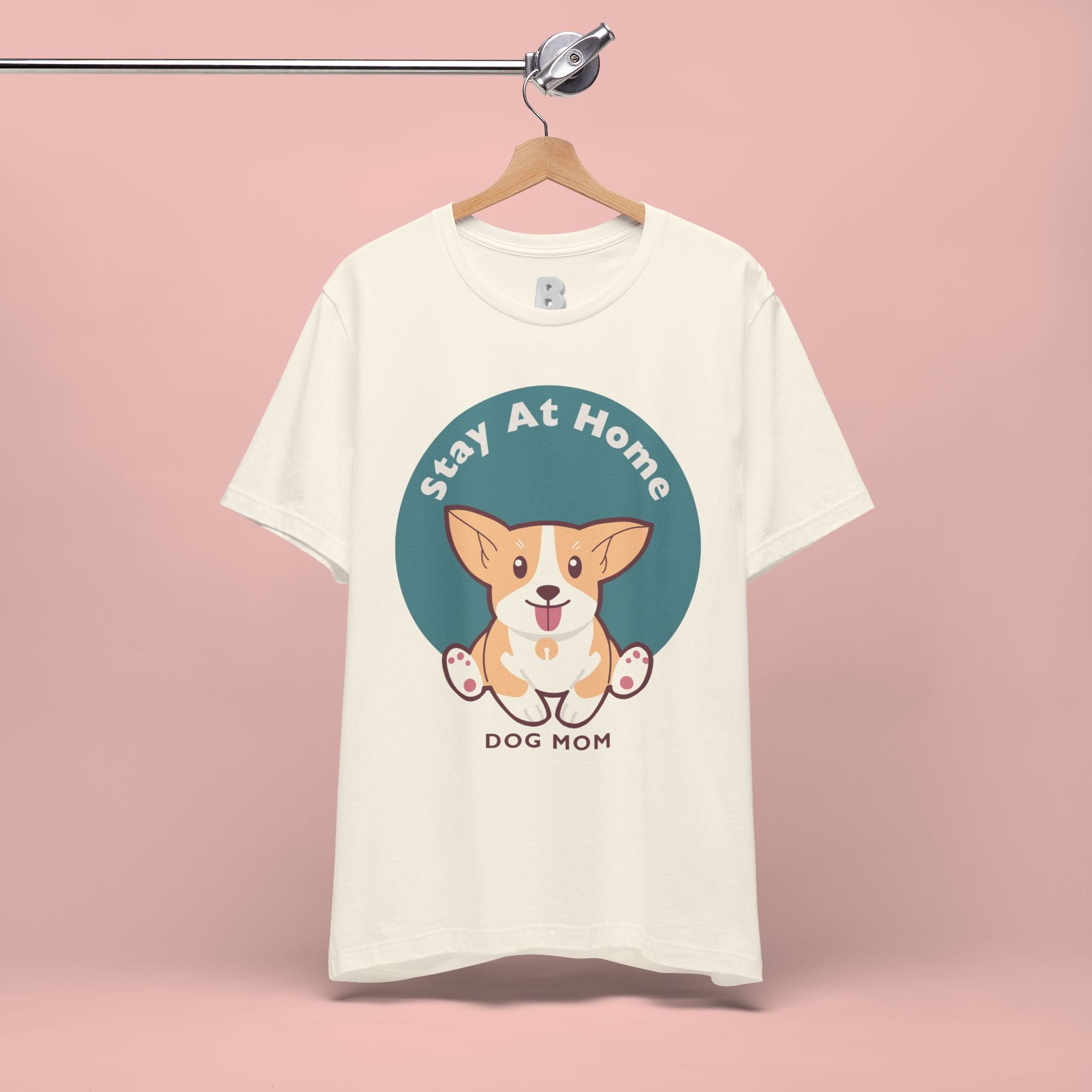 Stay At Home Dog Mom T-Shirt — Cute Corgi Graphic Tee