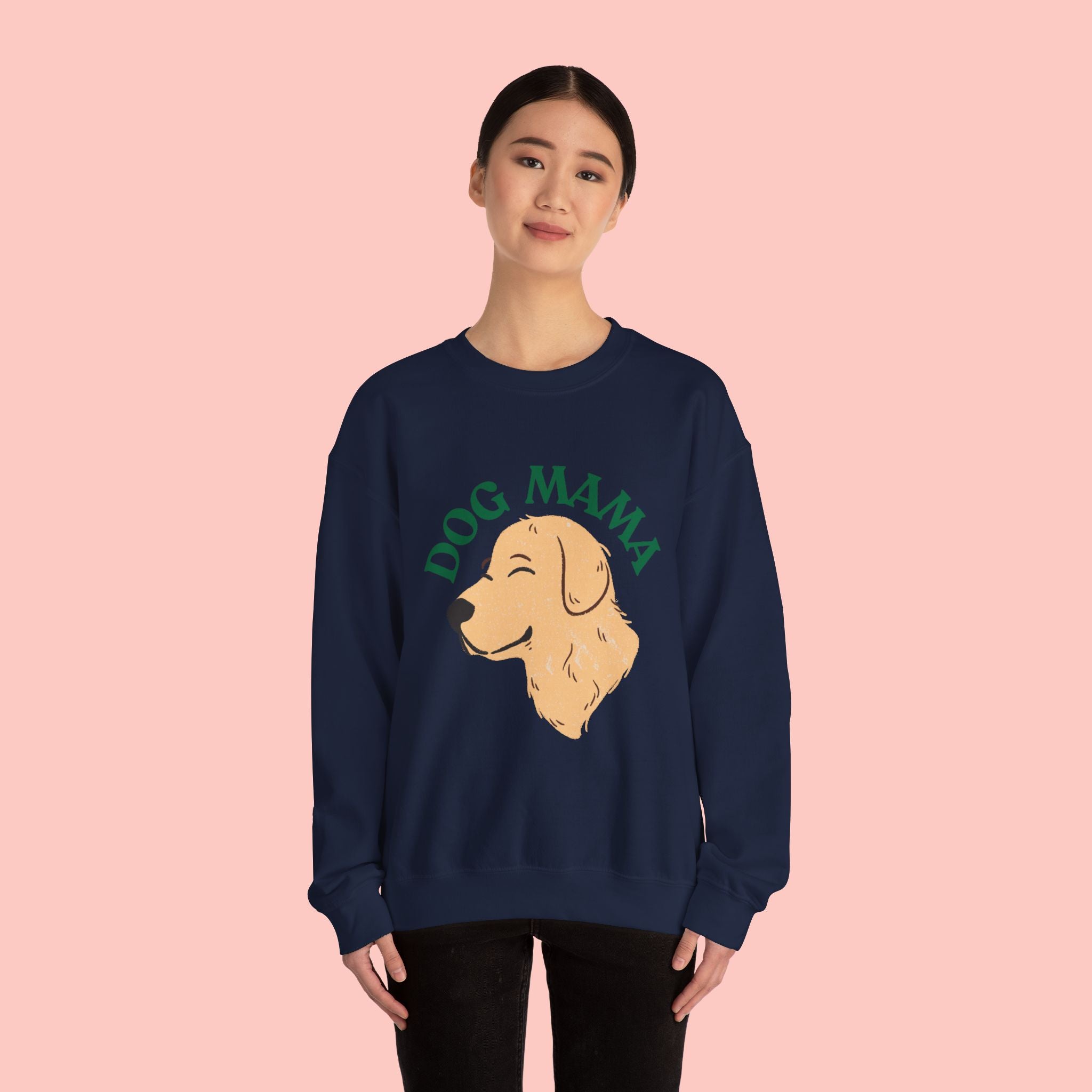 Dog Mama Crewneck Sweatshirt – Cute Golden Retriever Design