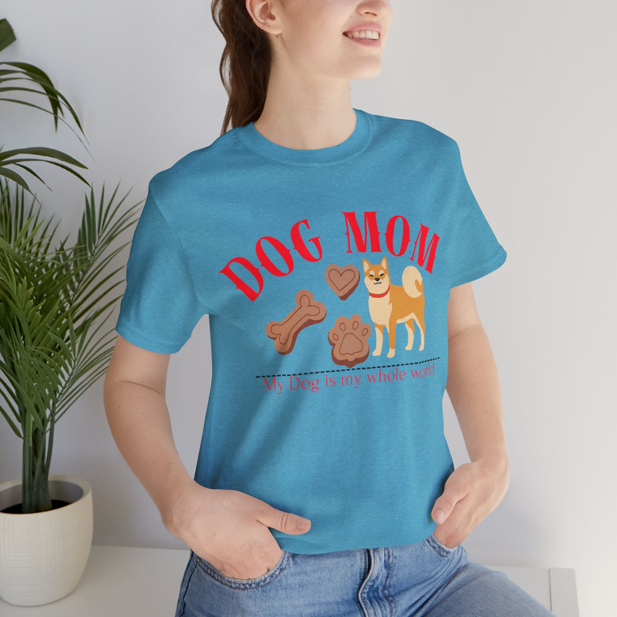 Dog Mom T-Shirt — Cute Shiba & Treats “My Dog Is My Whole World” Tee