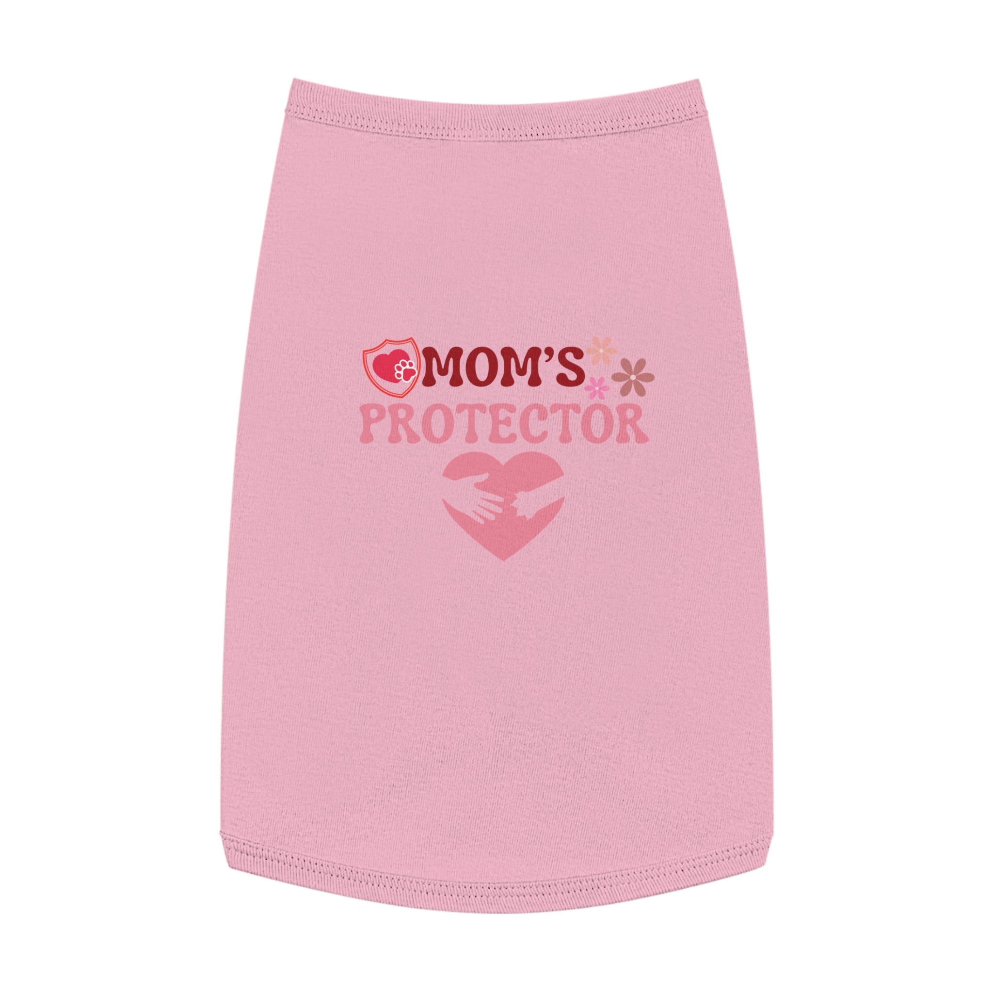 Mom’s Protector Pet Tank Top – Cute Pink Heart Dog Shirt for Mother's Day