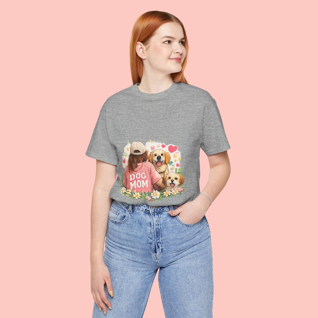 Dog Mom T-Shirt — Cute Floral Puppy Tee for Dog Lovers