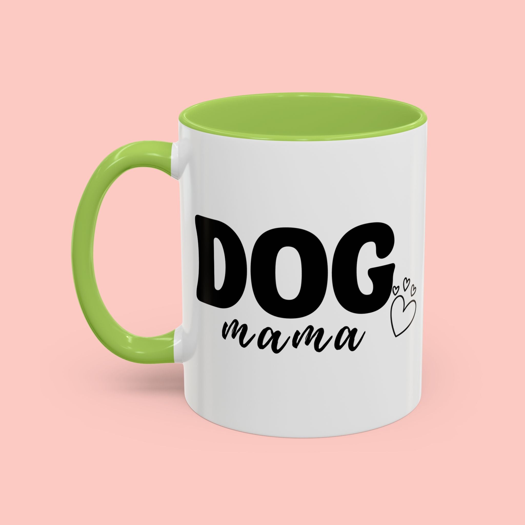 Dog Mama Accent Coffee Mug — Cute Black & White Pet Lover Gift (11/15oz)