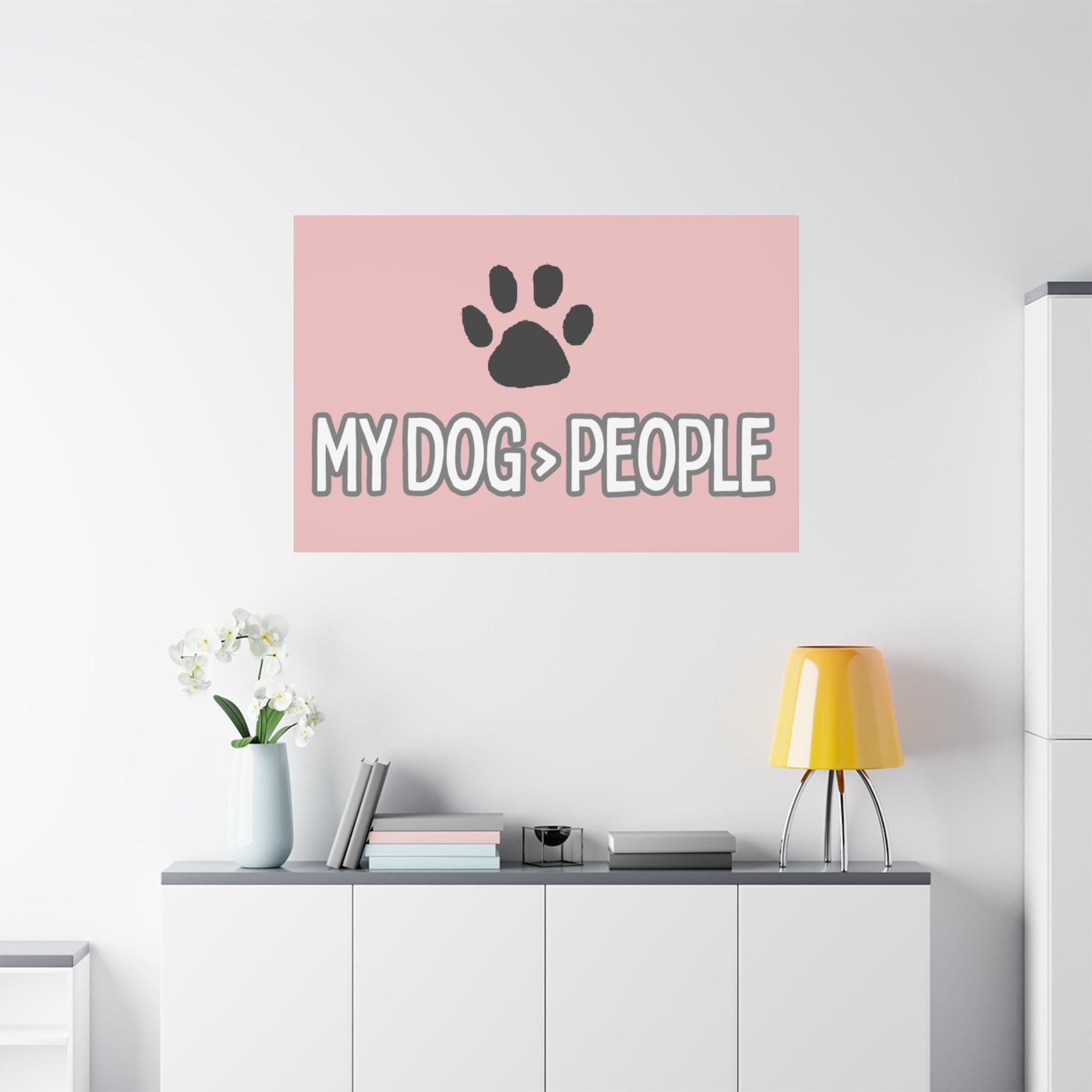 My Dog > People Canvas Wall Art — Paw Print Pet Lover Decor
