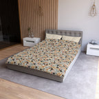 Cat Paw Print Duvet Cover — Cute Cartoon Cats & Paws Microfiber Bedding