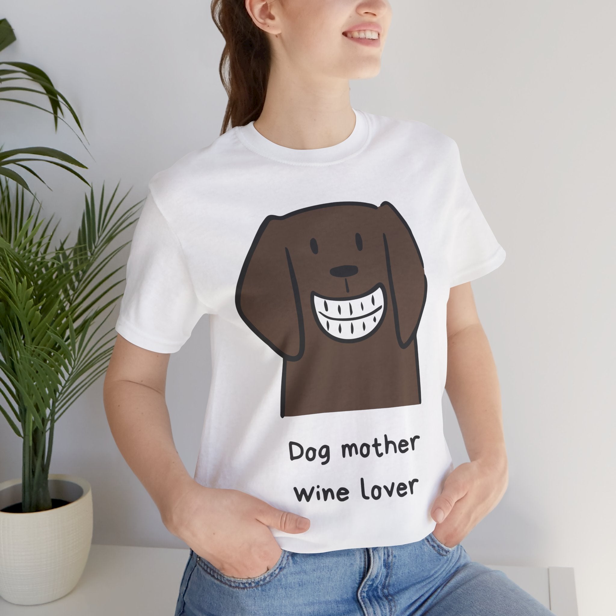 Dog Mother Wine Lover T-Shirt — Cute Cartoon Dog Graphic Tee