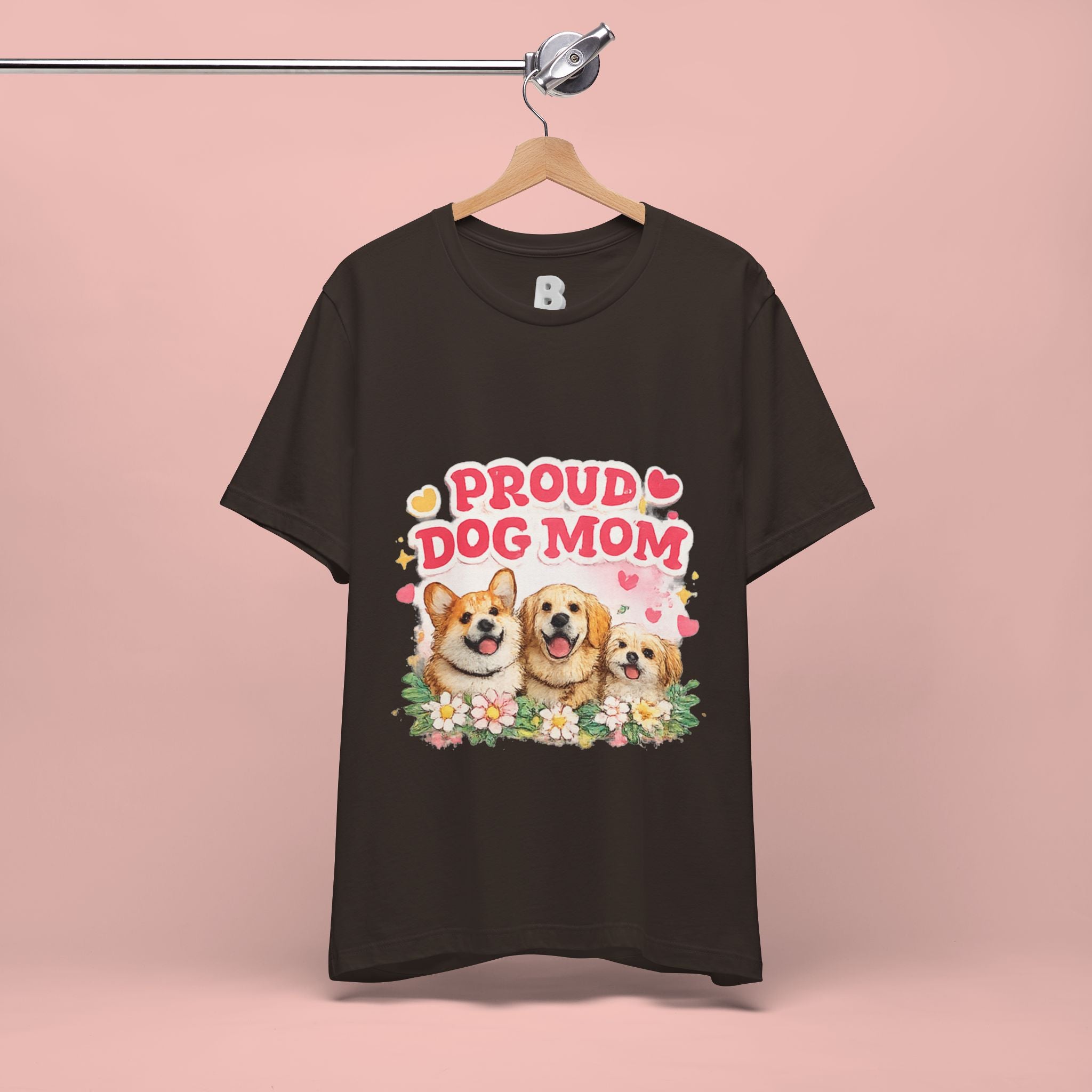Proud Dog Mom T-Shirt — Cute Corgi & Golden Retriever Floral Tee for Pet Lovers