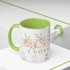 I Love Dogs Accent Coffee Mug — Gold Leaf Dog Lover Ceramic Mug (11oz & 15oz)