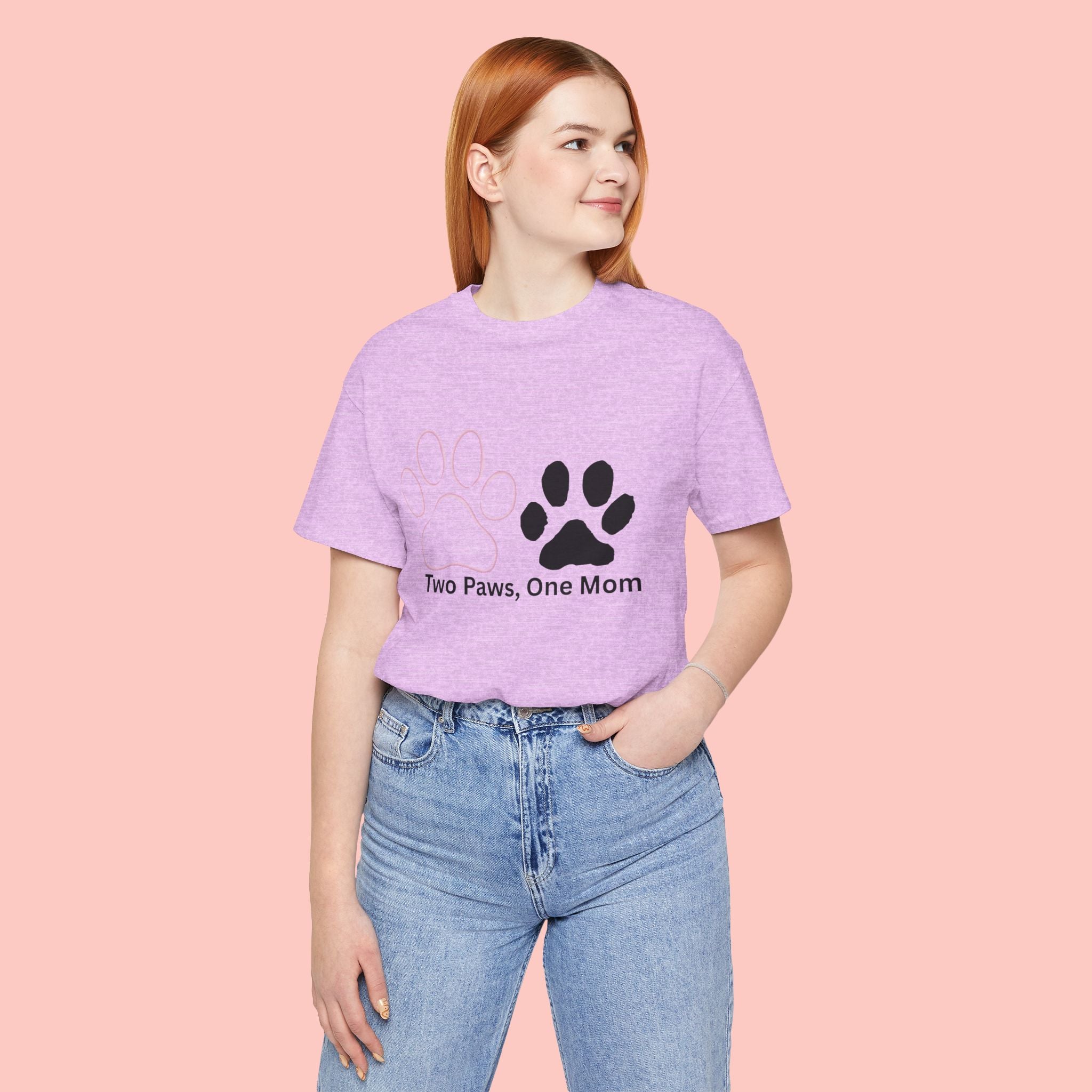 Two Paws, One Mom T-Shirt – Cute Dog Mom Paw Print Tee