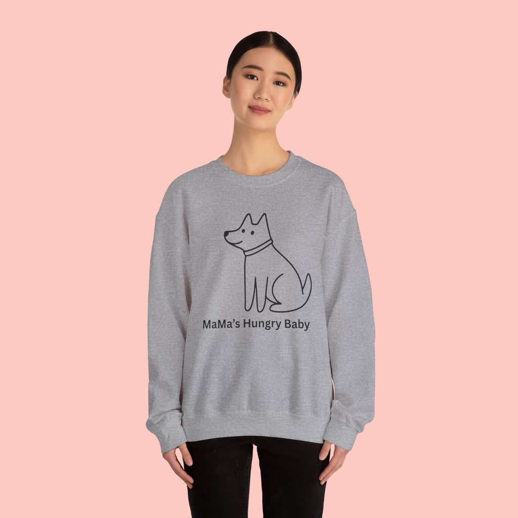 Mama's Hungry Baby Sweatshirt — Cute Minimal Dog Graphic Crewneck