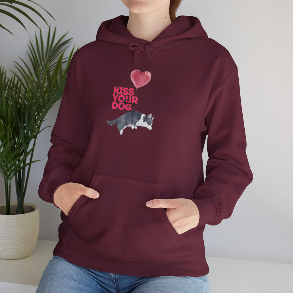 Kiss Your Dog Hoodie — Cute Heart & Dog Graphic Pullover
