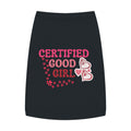 Pet Tank Top — "Certified Good Girl" Pink Paw Hearts Dog Tank