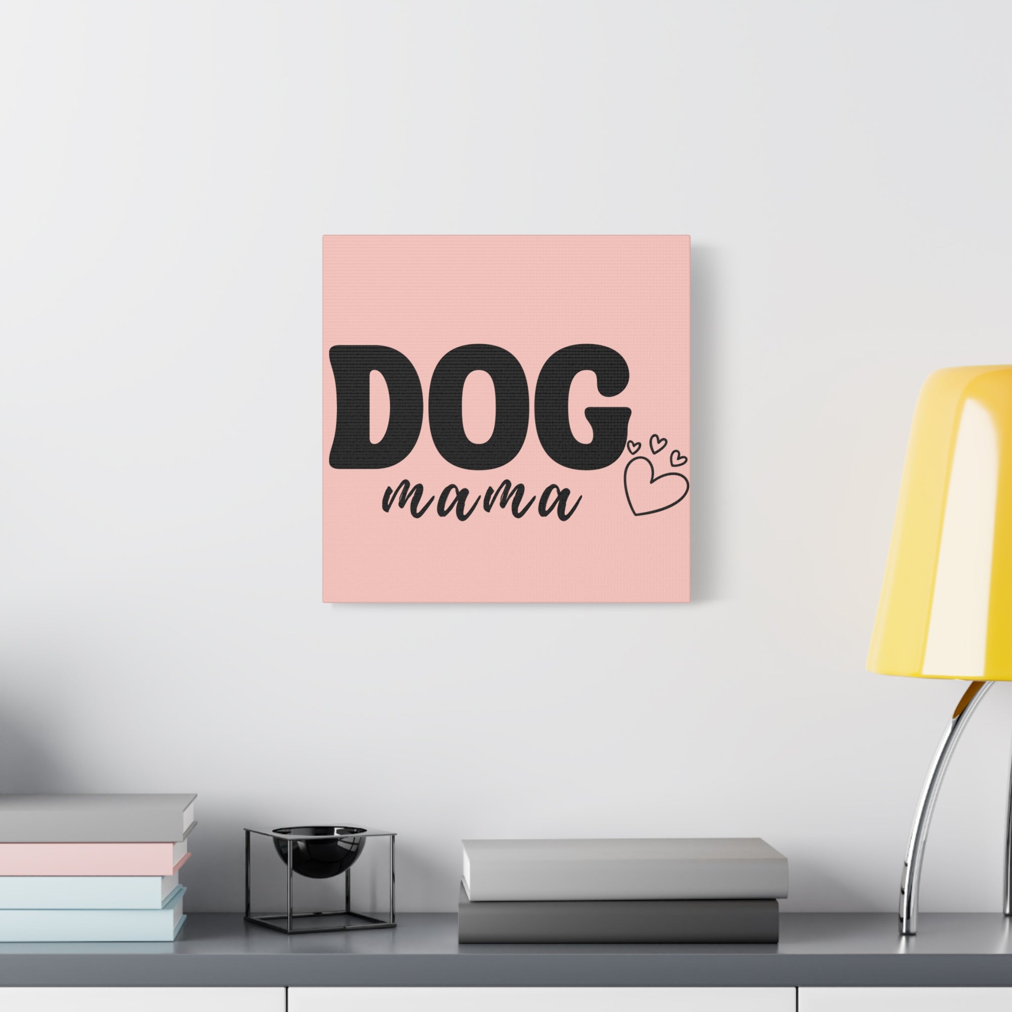 Dog Mama Pink Canvas Wall Art — Heart Pet Mom Decor