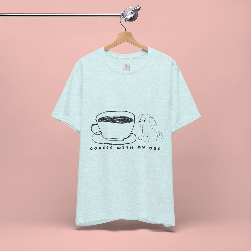 Coffee With My Dog T‑Shirt — Cute Minimalist Dog & Coffee Tee