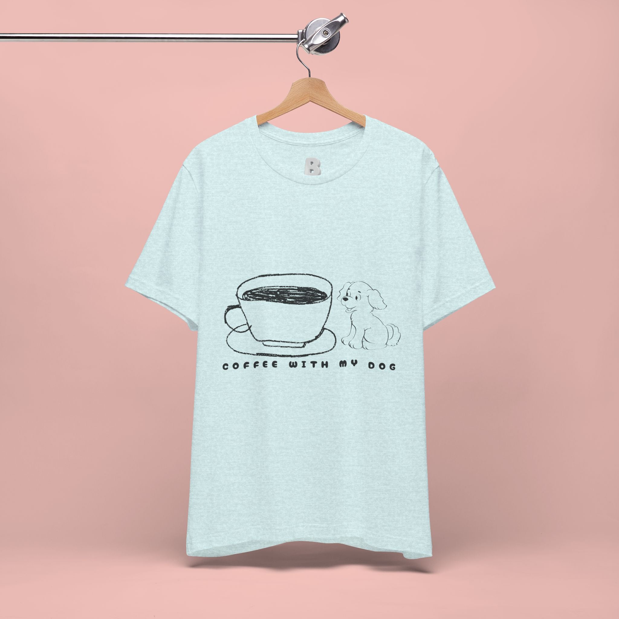 Coffee With My Dog T‑Shirt — Cute Minimalist Dog & Coffee Tee
