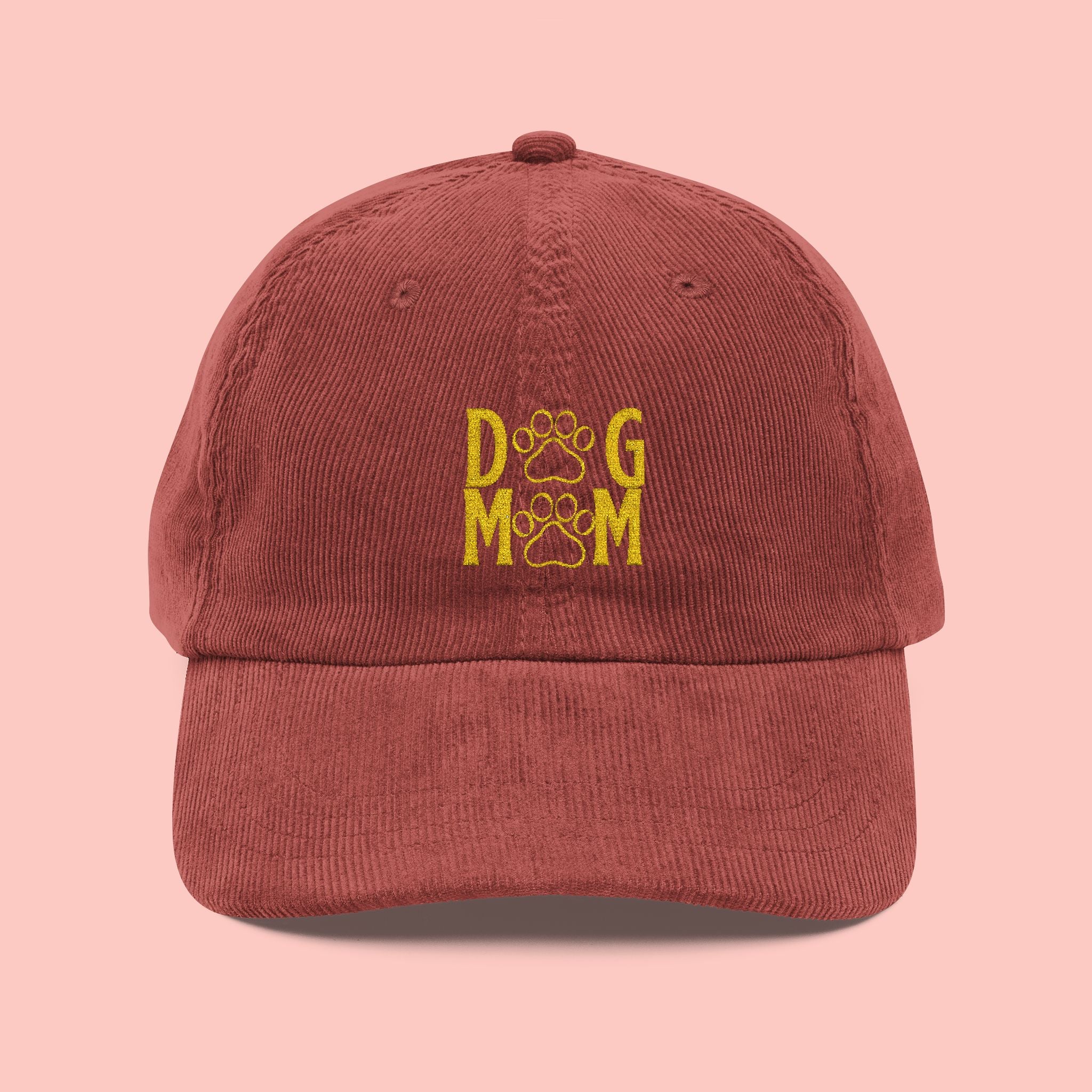 Corduroy Dog Mom Embroidered Cap — Vintage Pet Lover Baseball Hat