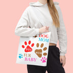 Dog Mom Tote Bag – "Fur Baby" Paw Print AOP Tote