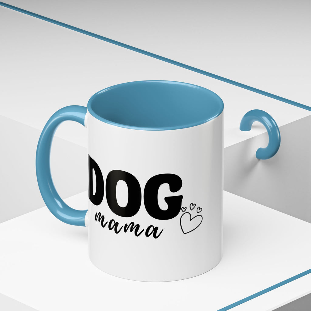 Dog Mama Accent Coffee Mug — Cute Black & White Pet Lover Gift (11/15oz)