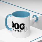 Dog Mama Accent Coffee Mug — Cute Black & White Pet Lover Gift (11/15oz)