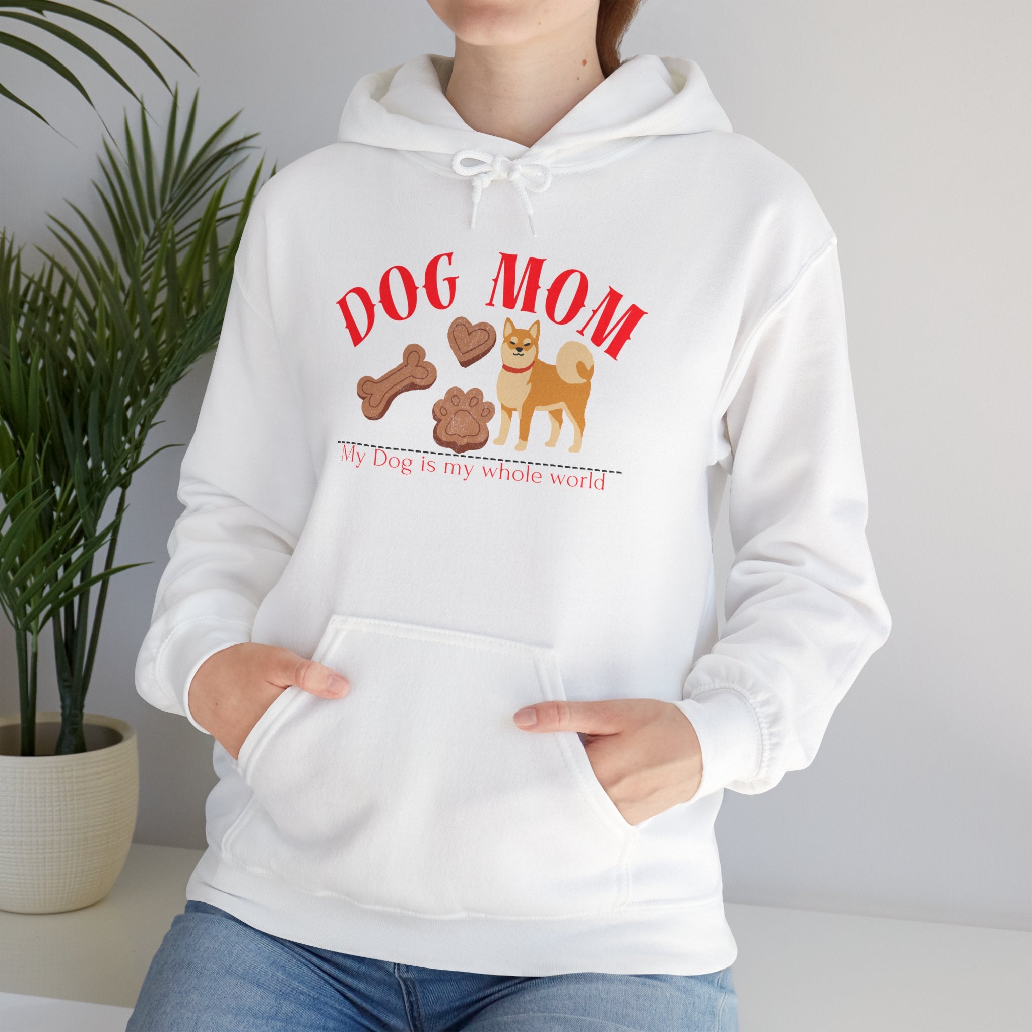 Dog Mom Hoodie – Cute Dog Paw & Bone Graphic Sweatshirt