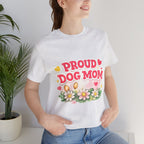 Proud Dog Mom Tee – Floral Retro Heart Design