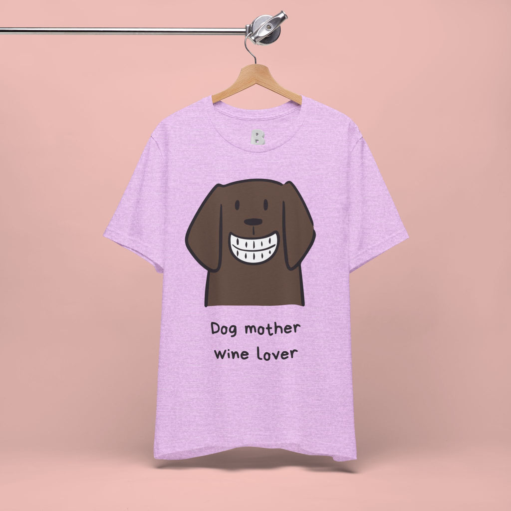 Dog Mother Wine Lover T-Shirt — Cute Cartoon Dog Graphic Tee