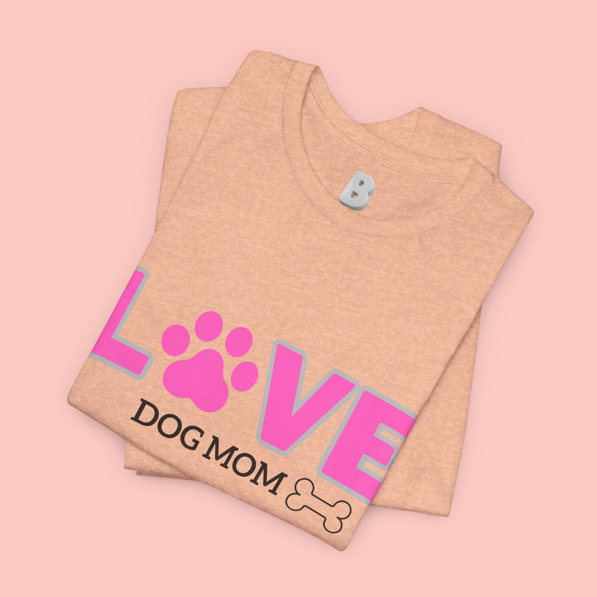 Love Dog Mom T-Shirt — Pink Paw Graphic Tee