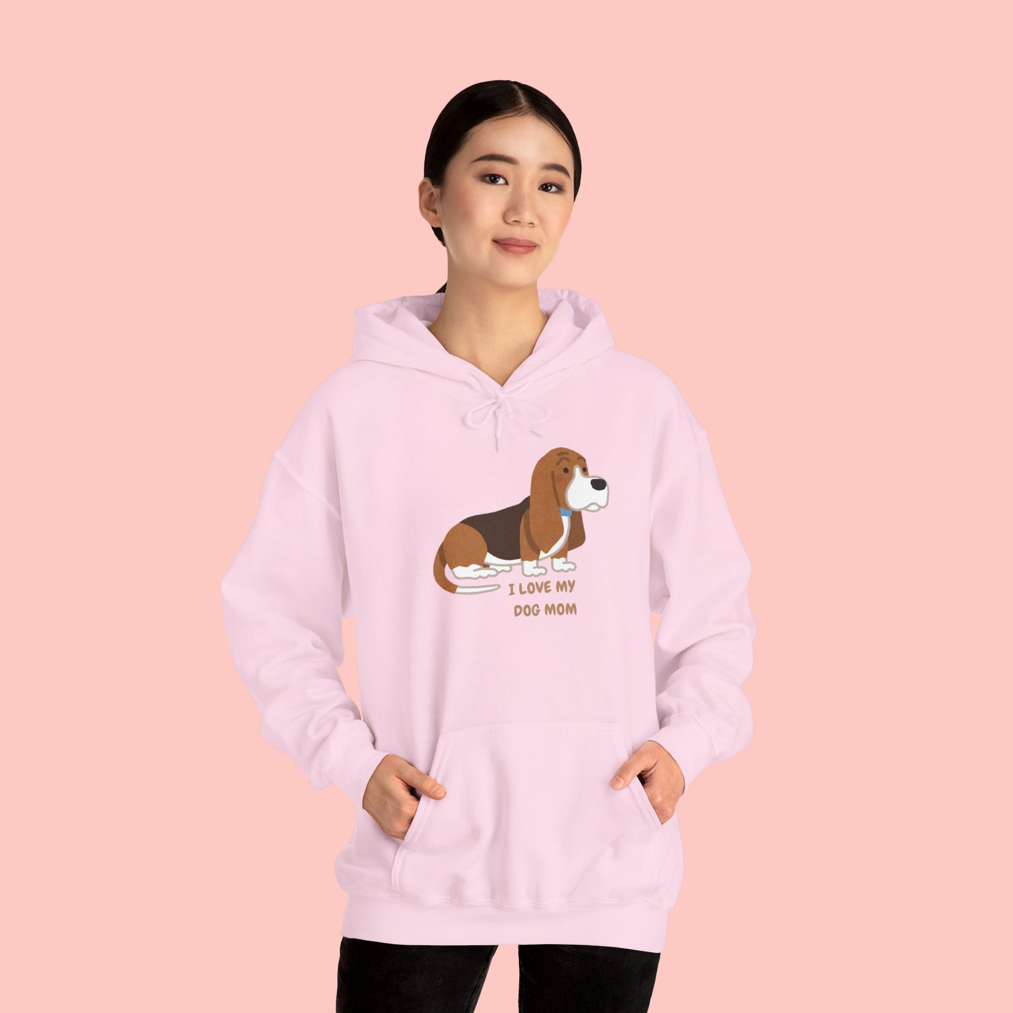 Dog Mom Hoodie — Cute Basset Hound I Love My Dog Mom Sweatshirt