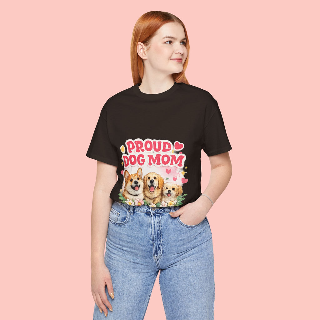 Proud Dog Mom T-Shirt — Cute Corgi & Golden Retriever Floral Tee for Pet Lovers