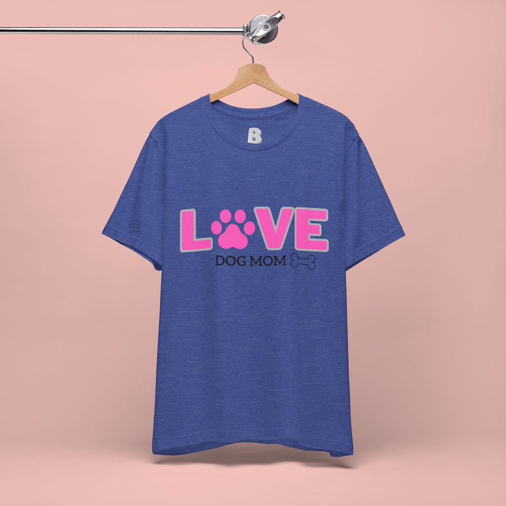 Love Dog Mom T-Shirt — Pink Paw Graphic Tee