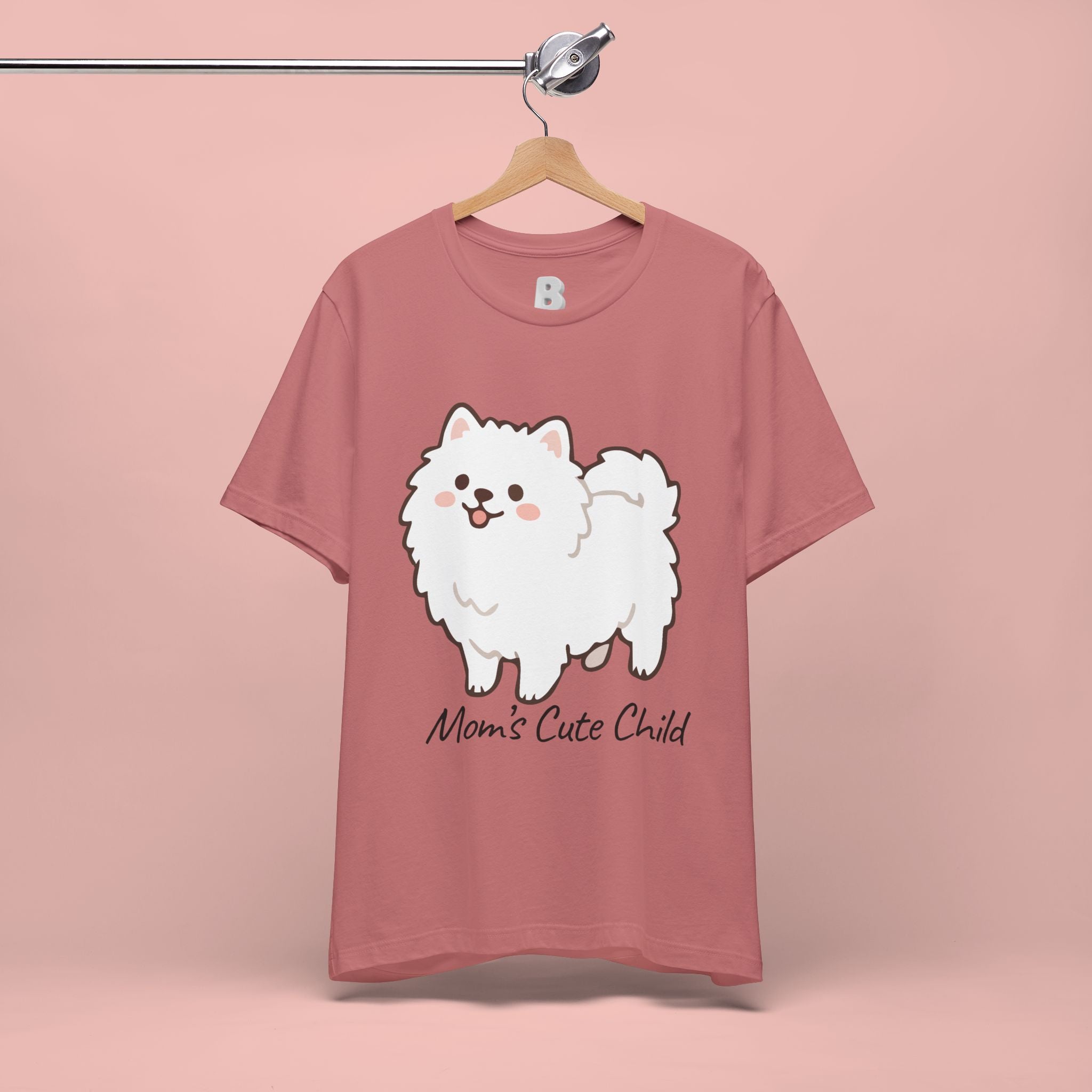 Cute Fluffy Pomeranian Tee — "Mom's Cute Child" Dog T-Shirt