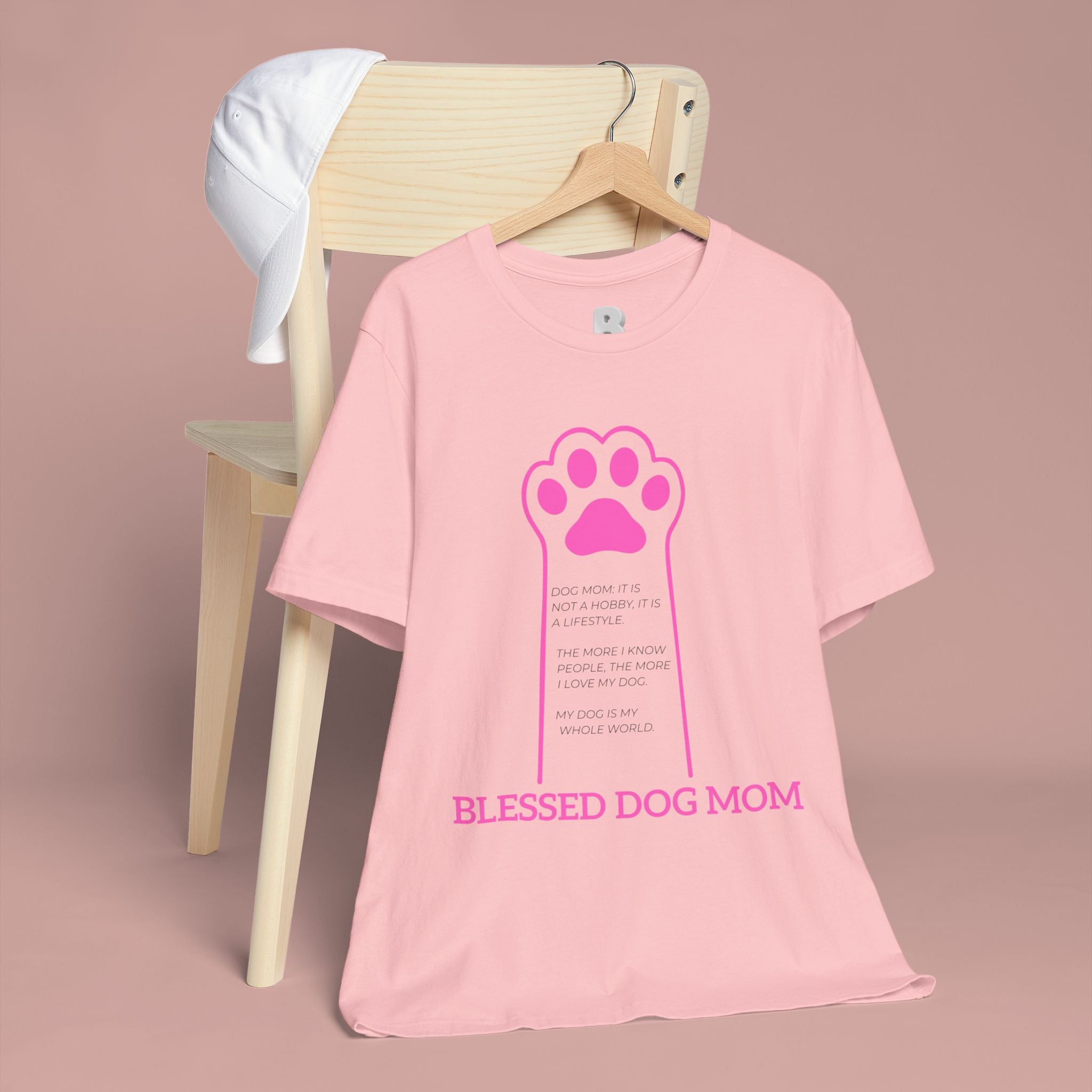 Blessed Dog Mom T-Shirt — Pink Paw Graphic Tee