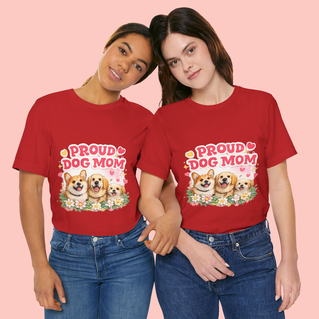Proud Dog Mom T-Shirt — Cute Corgi & Golden Retriever Floral Tee for Pet Lovers